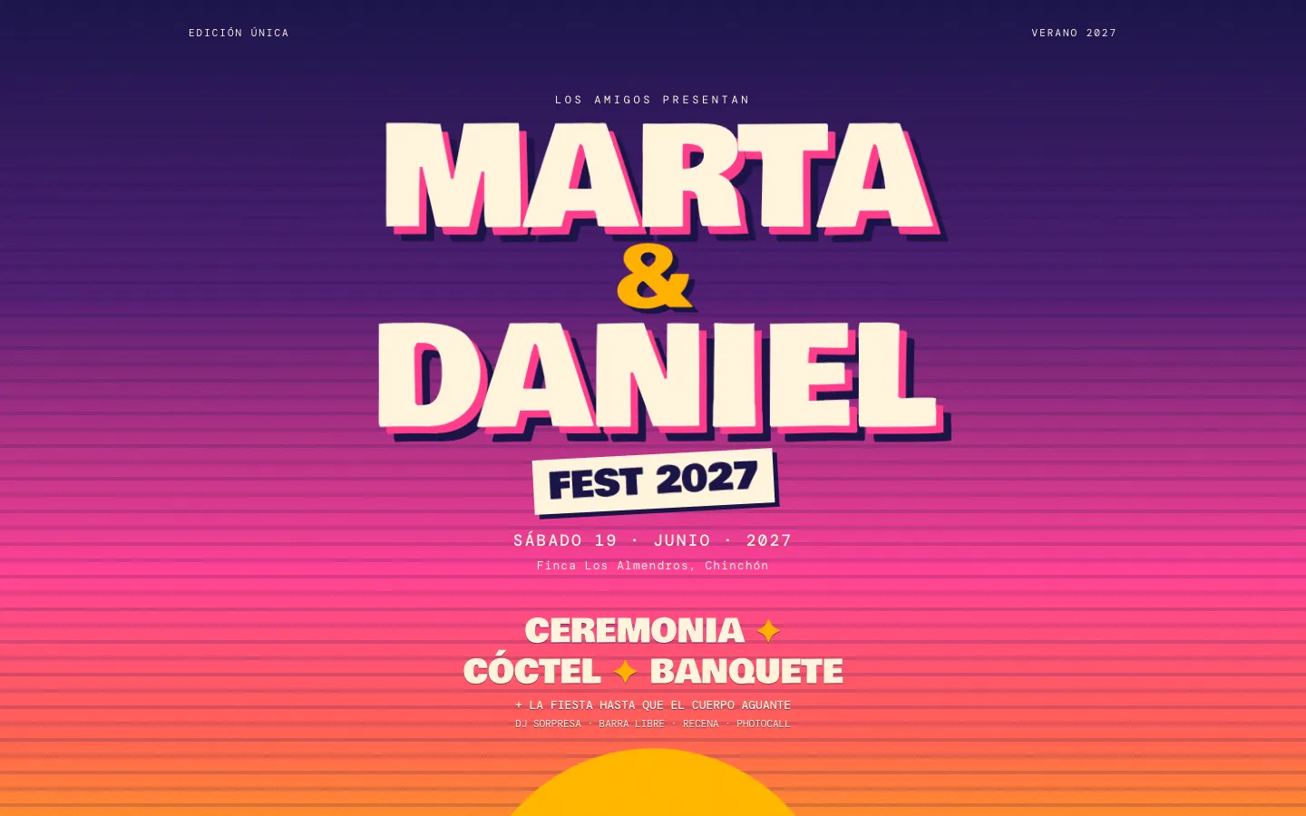 Página web de boda Fest vista en ordenador