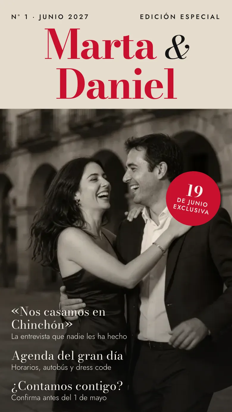Ejemplo Revista de página web de boda en el móvil
